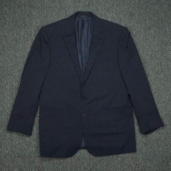Ralph Lauren Black Label Blazer Men 44R Blue Stripe Wool Sport Coat Jacket Italy